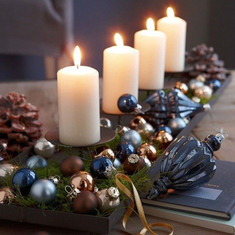 Christmas arrangements with candles
