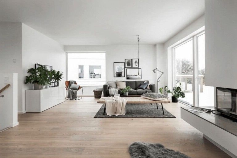 White rooms combined with gray or black