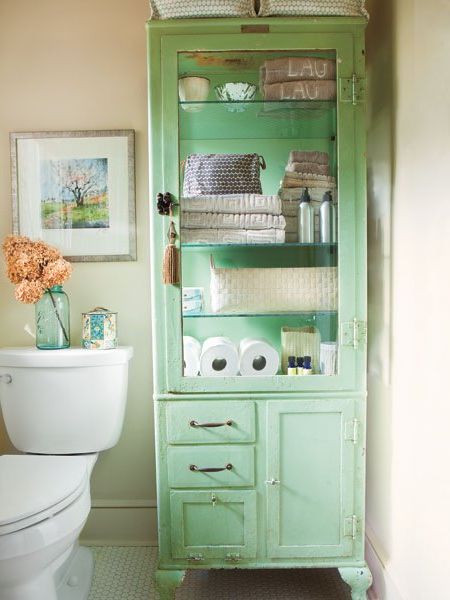 Bathroom cabinets with glass doors