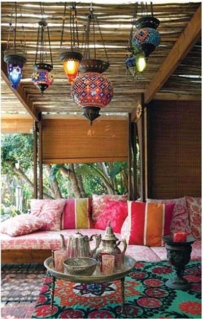 Decoration of gardens and patios bohemian style