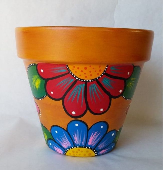 Pots painted with creative designs