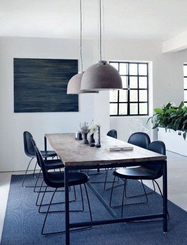 industrial minimalist dining rooms