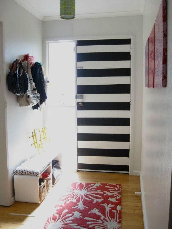 Doors decorated with stripes