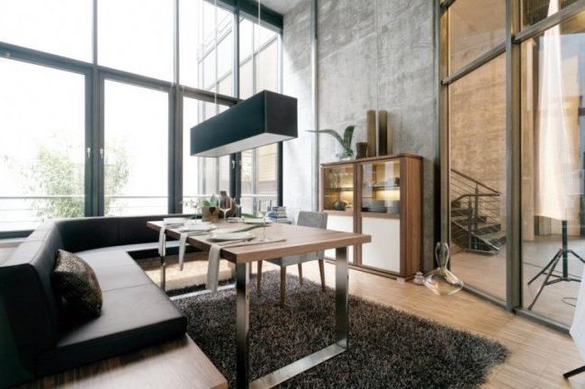 industrial minimalist dining rooms
