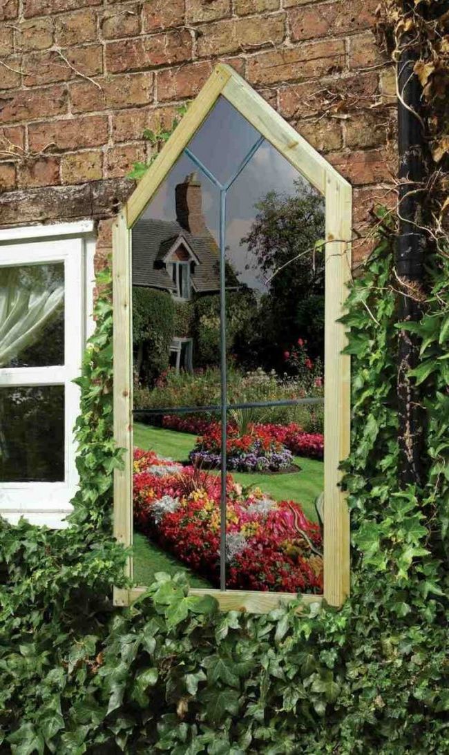 Mirrors in garden and patio decoration