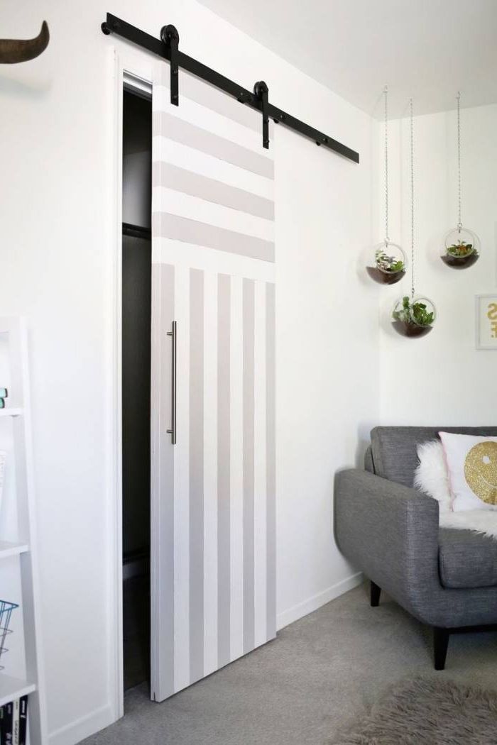 Doors decorated with stripes