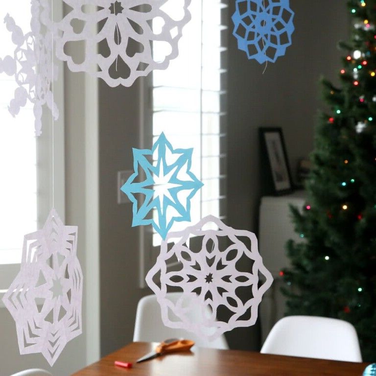 snowflakes on paper