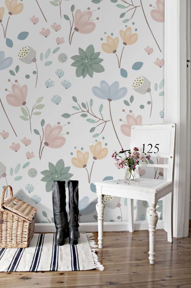 wall wallpaper with flowers