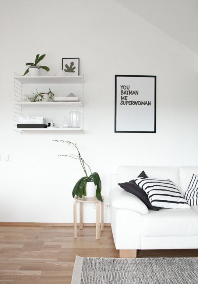 White rooms combined with gray or black