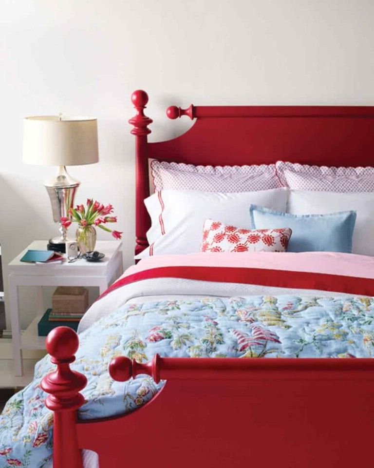 red and white rooms