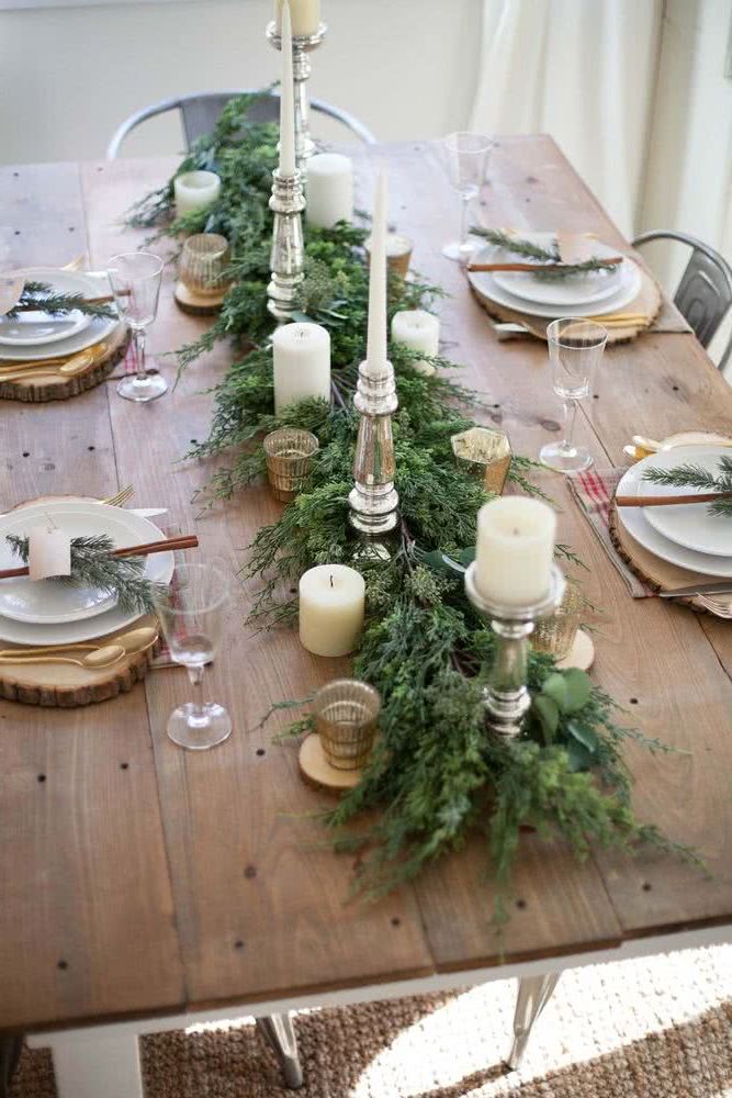 Christmas arrangements with candles