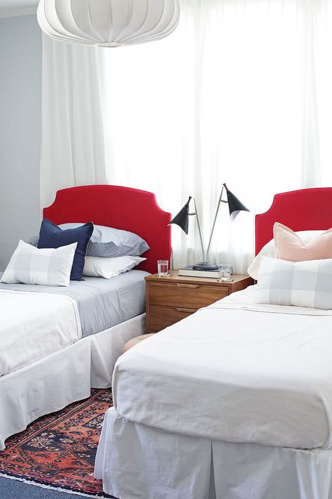 red and white rooms