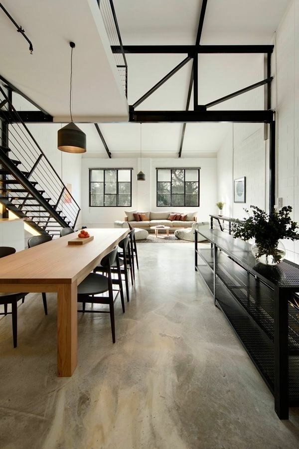 industrial minimalist dining rooms