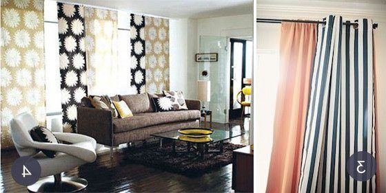 Models of curtains of various colors and patterns