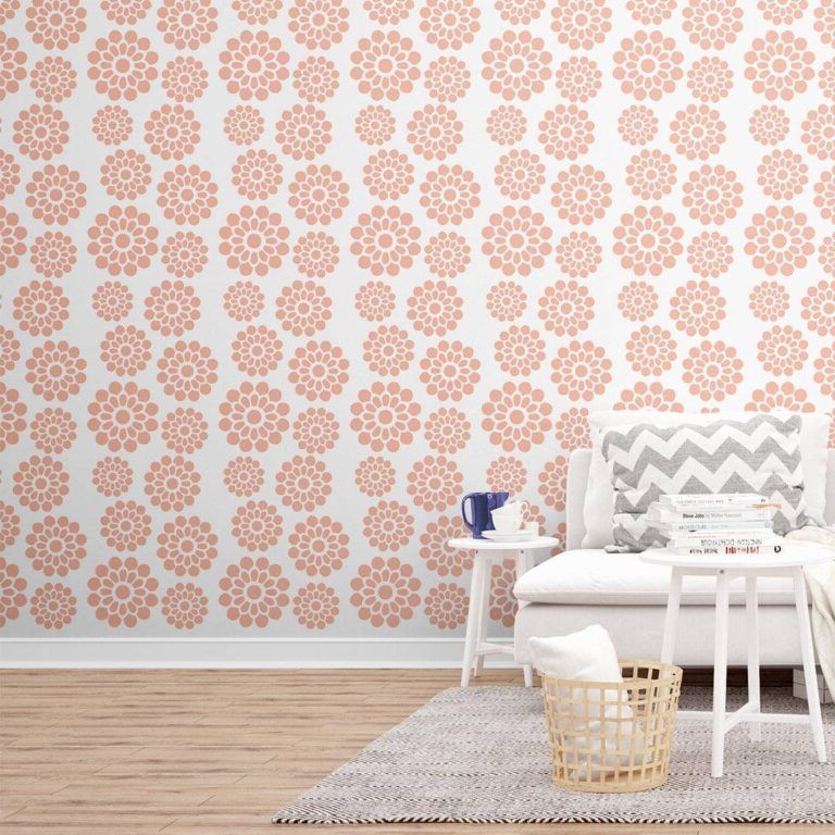 Hand-painted decorated walls with stencils