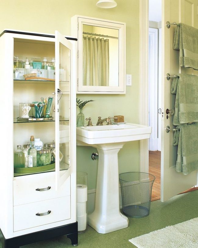 Bathroom cabinets with glass doors