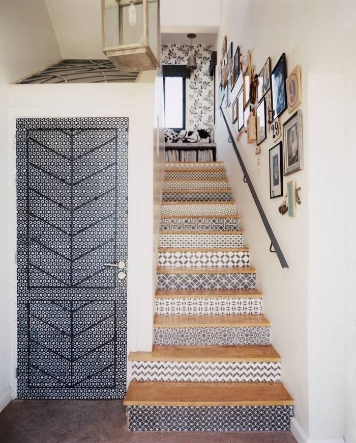 Doors decorated with wallpaper