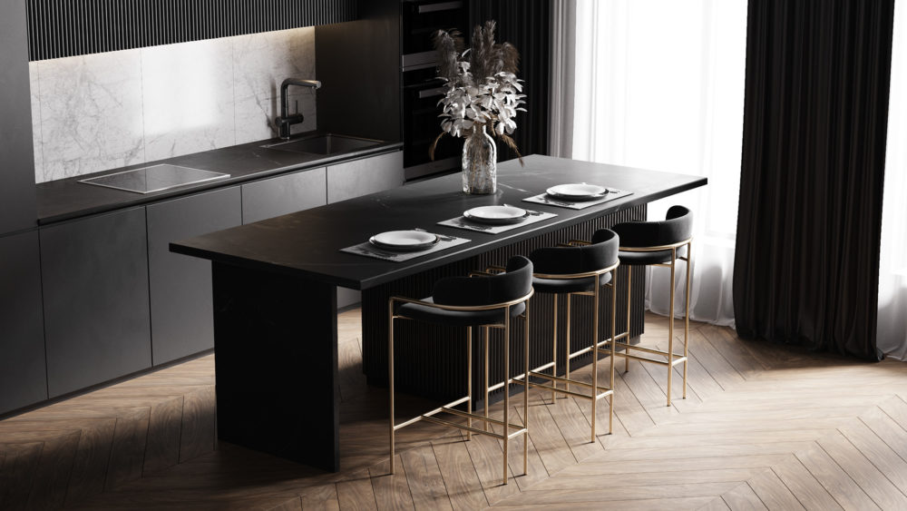 Appliances and accessories for black modern kitchens