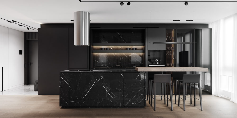 150+ Black Modern Kitchen Ideas: Amazing design for dining room